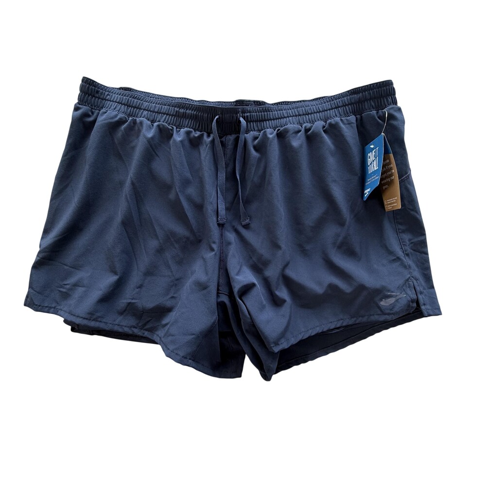 Brooks Shorts Womens XL Navy Moment 5" 2-in-1 Short Running Gym Athletic
